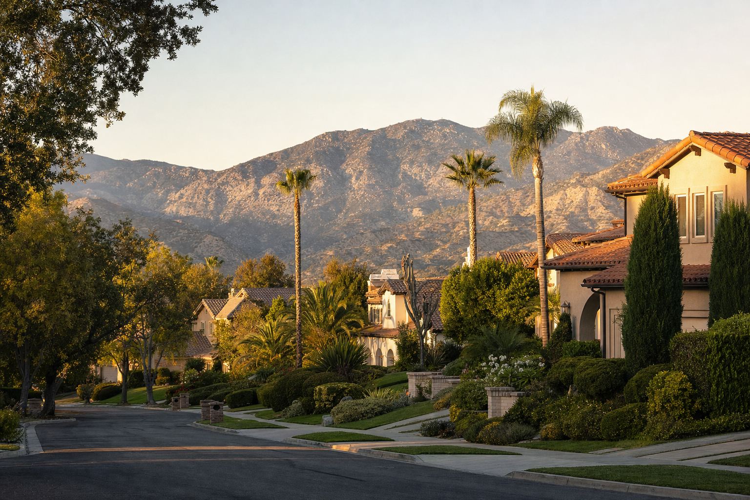 Porter Ranch neighborhood with the Santa Susana Mountains